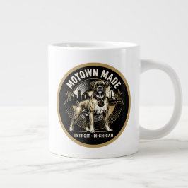 Motown Made Detroit Boxer Dog Labor & Music Pride Jumbo Mugg