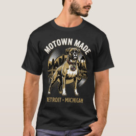 Motown Made Detroit Boxer Dog Labor & Music Pride T Shirt