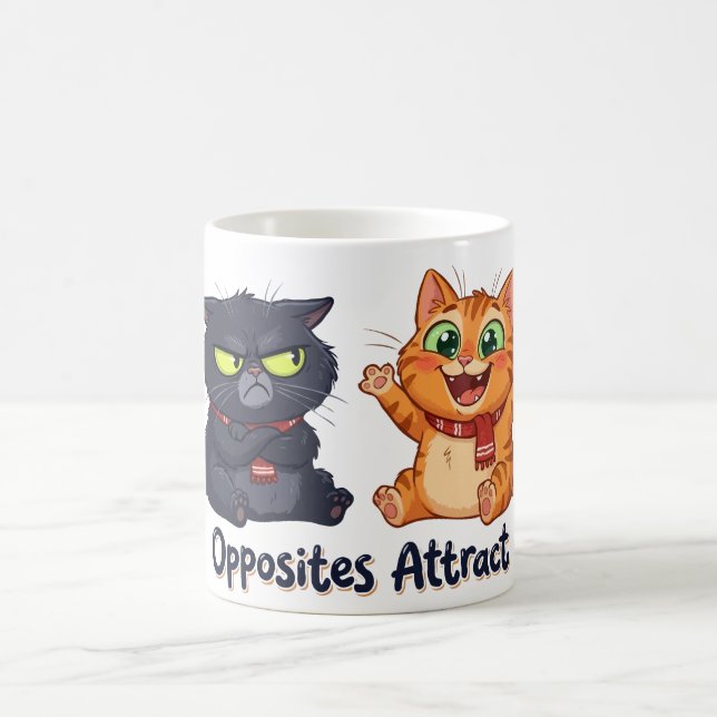 Motsatser Attraherar Sött Kattdesign Kaffemugg (Center)