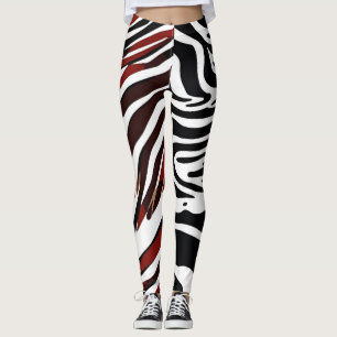 Motsatt Zebra mönstrad lagstiftning Leggings
