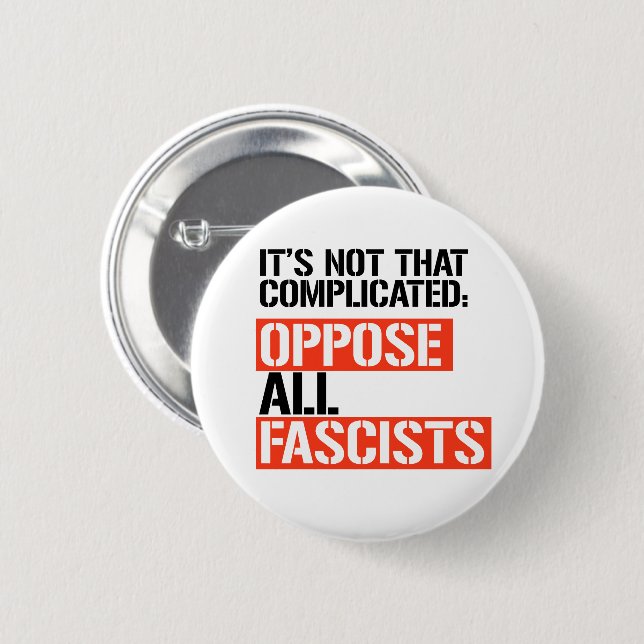 Motsätta alla fascister knapp (Framsida & baksida)