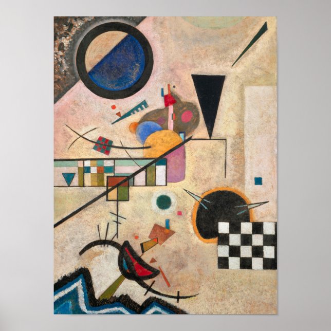 Motsatta avtal, 1924 av Wassily Kandinsky Poster (Framsidan)