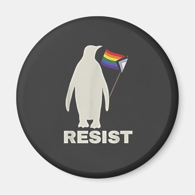 Motsätta penguin mot tarifferna för HBT-antitrumpu Magnet (Framsidan)