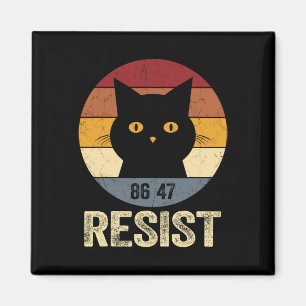 Motstå Anti Trump Tee Retro Motstå Anti Trump Katt Magnet
