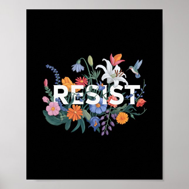 Motstå Blommig Protest Motstånd Politiska Kvinnor  Poster (Framsidan)