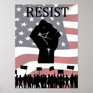 MOTSTÅ den Anti Donald Trump för näven affischen Poster