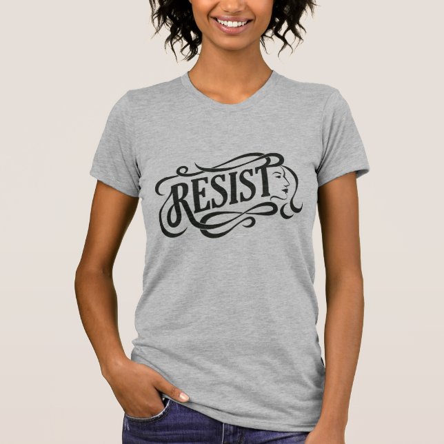 Motstå den Crewneck utslagsplatsen - ljunggrått Tee Shirt (Framsida)