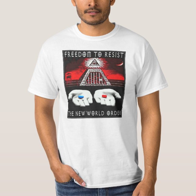 Motstå den nya världen beställer tee shirt (Framsida)