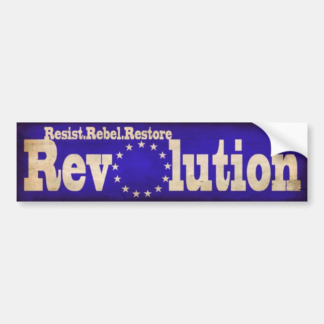 Motstå den rebelliska återställanderevolutionen bildekal (Framsidan)