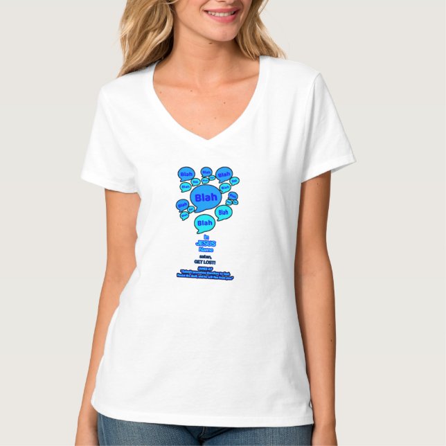 Motstå djävulen - Blått Logotyp - T Shirt (Framsida)