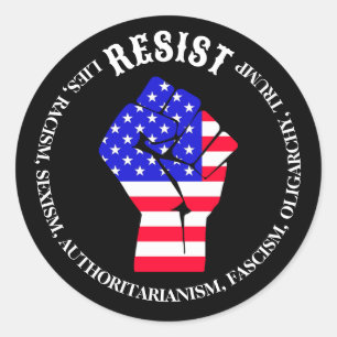 Motstå fascism, oligarki, anti-Trump Runt Klistermärke