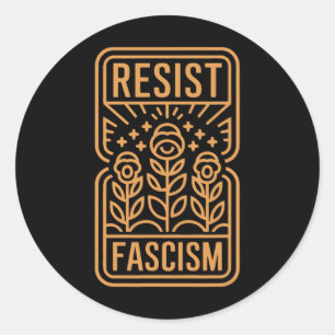 Motstå fascism protest Trump Anti Trump _8 Runt Klistermärke