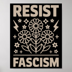 Motstå fascism protestera Trump Anti Trump 12 Poster