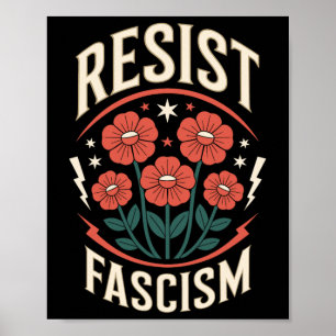 Motstå fascism protestera Trump Anti Trump 2 Poster