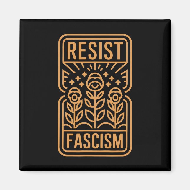 Motstå fascism protestera Trump Anti Trump  Magnet (Framsidan)