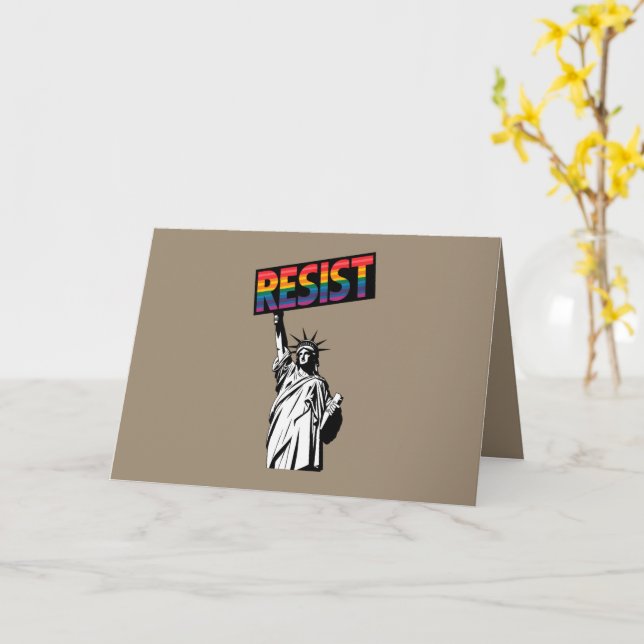 Motstå Frihetsgudinnan Feministisk Present Kort (Gul blomma)