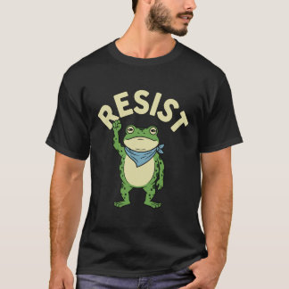 Motstå Groda Illustration T-Shirt, Söt Protest Gro T Shirt