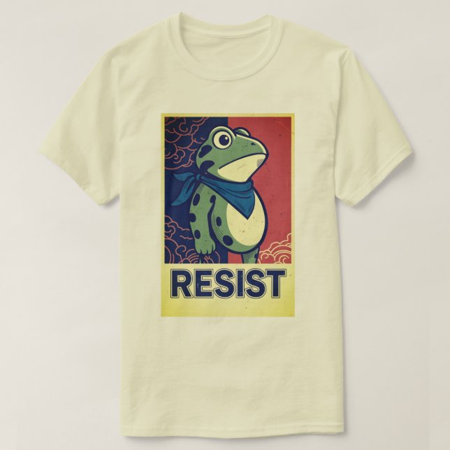 Motstå Groda Portland Groda Protest T Shirt (Design framsida)