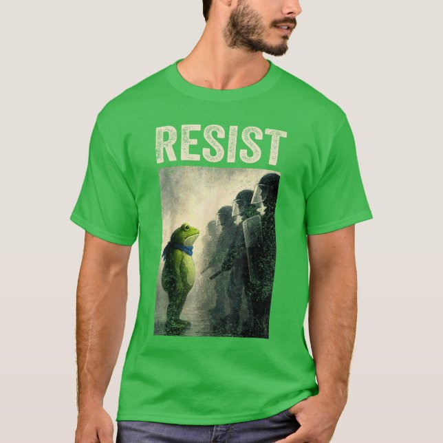 Motstå Groda Portland Groda Protest T Shirt (Framsida)