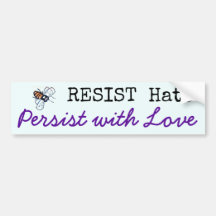 MOTSTÅ hat, framhärda med kärlek - bildekal