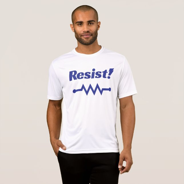 Motstå! idrotts- t-skjorta (blått) t-shirt (Hel framsida)