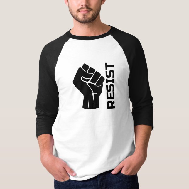 Motstå med näven - i svart 0002 t shirt (Framsida)