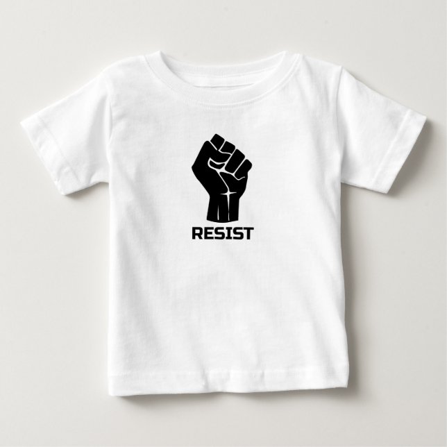 Motstå med näven - i svart t shirt (Framsida)