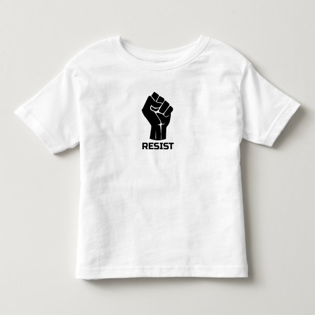 Motstå med näven - i svart t shirt (Framsida)