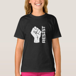 Motstå med näven - i vitt 0002 t shirt
