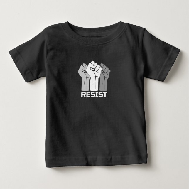 Motstå med näven - i vitt 0003 t shirt (Framsida)