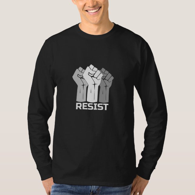 Motstå med näven - i vitt 0003 t shirt (Framsida)