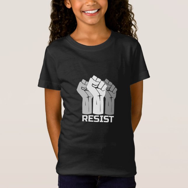Motstå med näven - i vitt 0003 t shirt (Framsida)