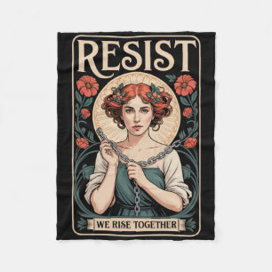 Motstå Nouveau Mucha Anti-trump Kvinnor Feminist _ Fleecefilt
