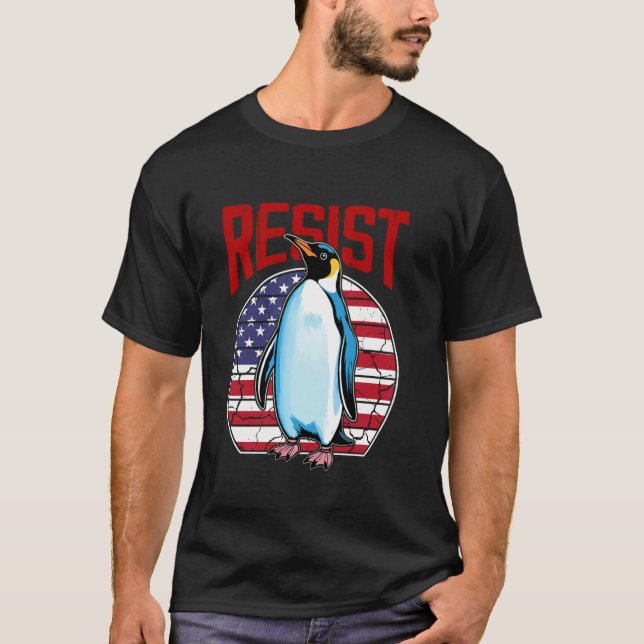 MOTSTÅ PINGVIN Tröja Resist Penguin Aktivism Rolig (Framsida)