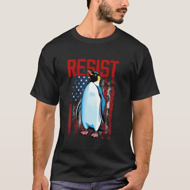 MOTSTÅ PINGVIN Tröja Resist Penguin Aktivism Rolig (Framsida)