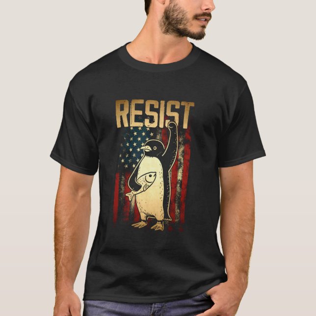 MOTSTÅ PINGVIN Tröja Resist Penguin Aktivism Rolli (Framsida)