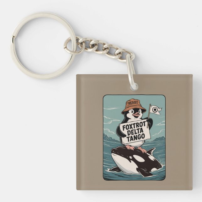 Motstå Pingvinaktivism Vintage Protest  (Framsidan)
