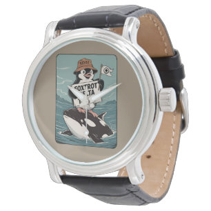 Motstå Pingvinaktivism Vintage Protest  Armbandsur