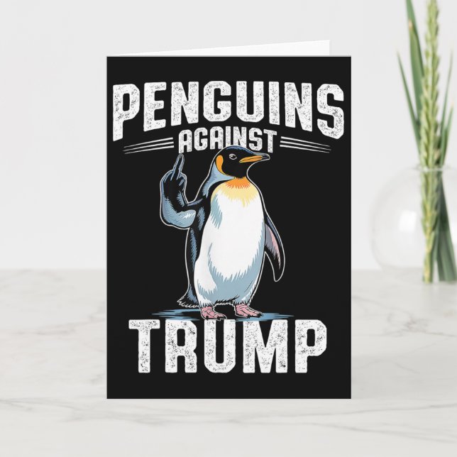 Motstå pingviner mot Trump - gör pingvinskatt F Kort (Framsida)