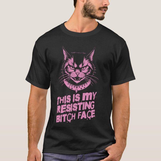 Motstå politisk protestkatt t shirt (Framsida)