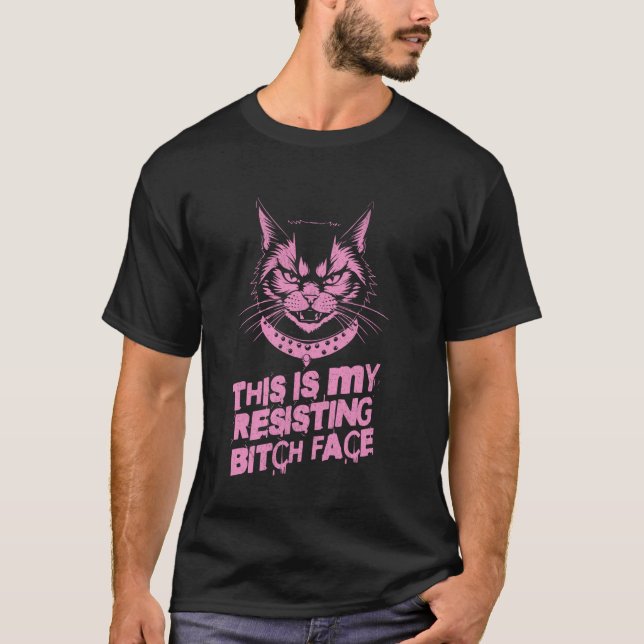 Motstå politisk protestkatt t shirt (Framsida)