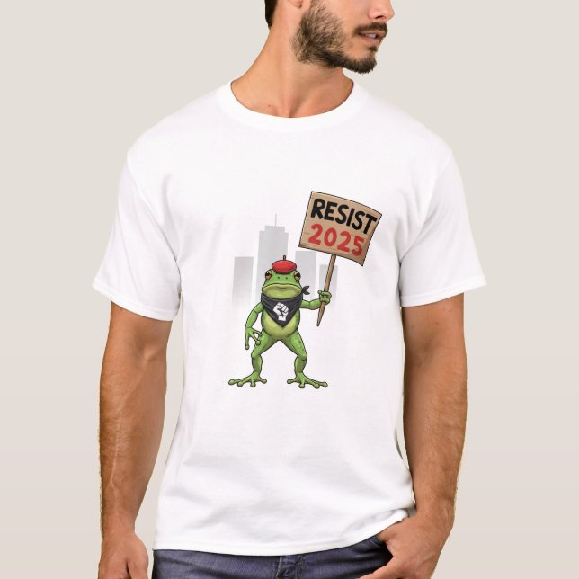 Motstå Portland Groda Protest T Shirt (Framsida)