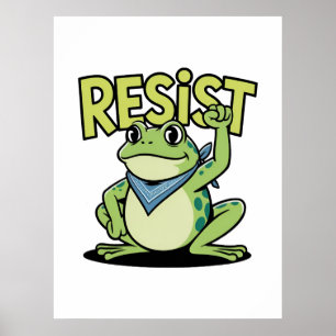 Motstå Söt Aktivism Tecknad Film med Höjd Knutna N Poster