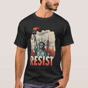 Motstå Staty of Liberty Aktivism Vintage Retro T Shirt