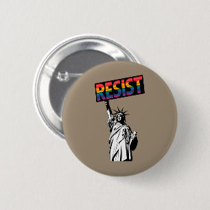Motstå Staty of Liberty Feministisk Present Knapp
