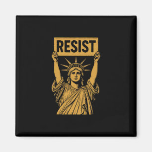 Motstå Staty Of Liberty Rebell Protest Mot Höga Magnet