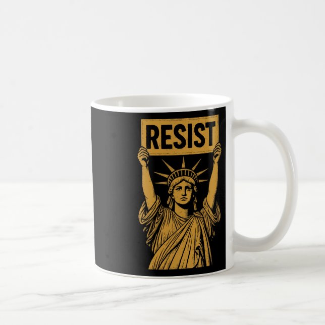 Motstå Staty Of Liberty Rebell Uppror Mot Hig Kaffemugg (Höger)