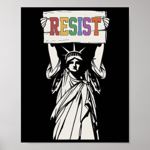 Motstå Staty Över Frihet Fred Vänlighet Trump Huma Poster