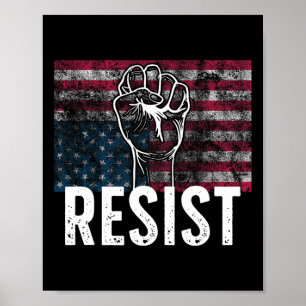 Motstå stressad upp-och-ner amerikansk flagga Usa Poster