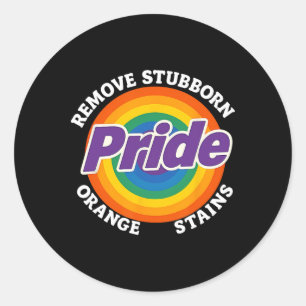 Motstå Trump Ta bort envisa orangea fläckar Pride  Runt Klistermärke